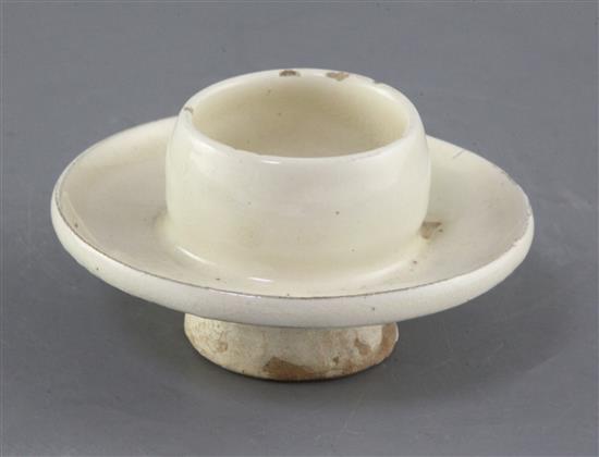 A Chinese white ware bowl or cup stand, Song dynasty, diameter 11cm